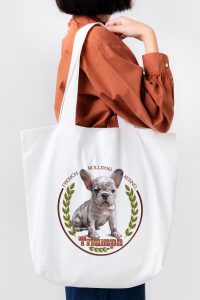 Shopper bag with French Bulldog kennel logo
