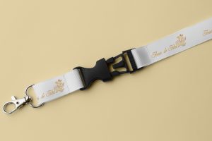 Strap with company name