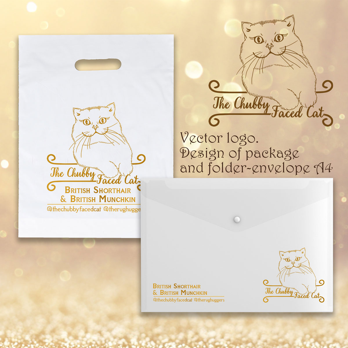 Folder for documents and a bag with the logo of the cattery of British cats