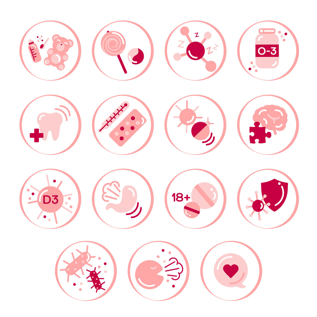 Icons for social networks with baby products