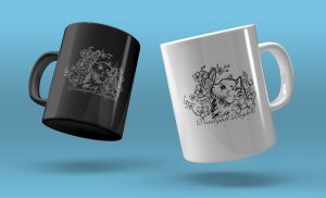 Cup with ragdoll cattery logo