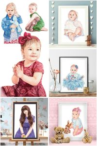 Watercolor portraits from a photo to order