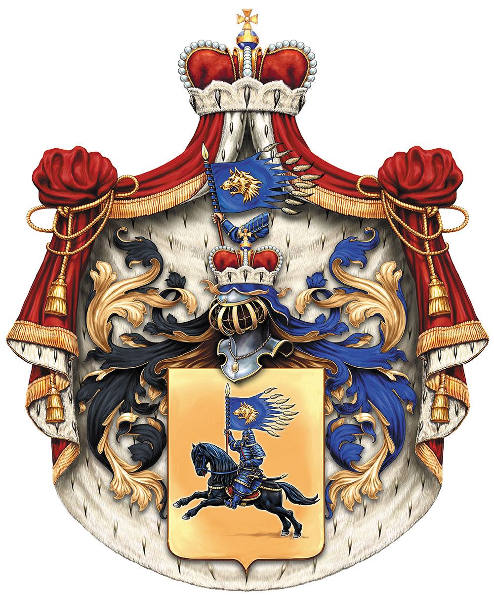 Family coat of arms of a modern aristocrat