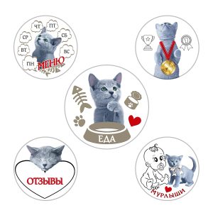 Icons for social networks with Russian blue cats