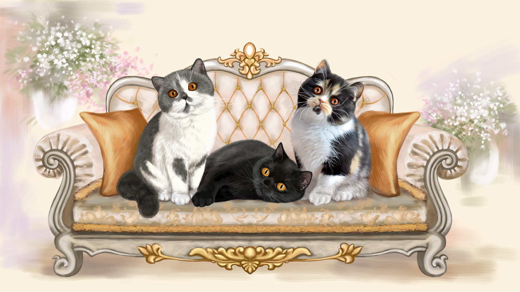 illustration banner for the website of the cattery of british cats