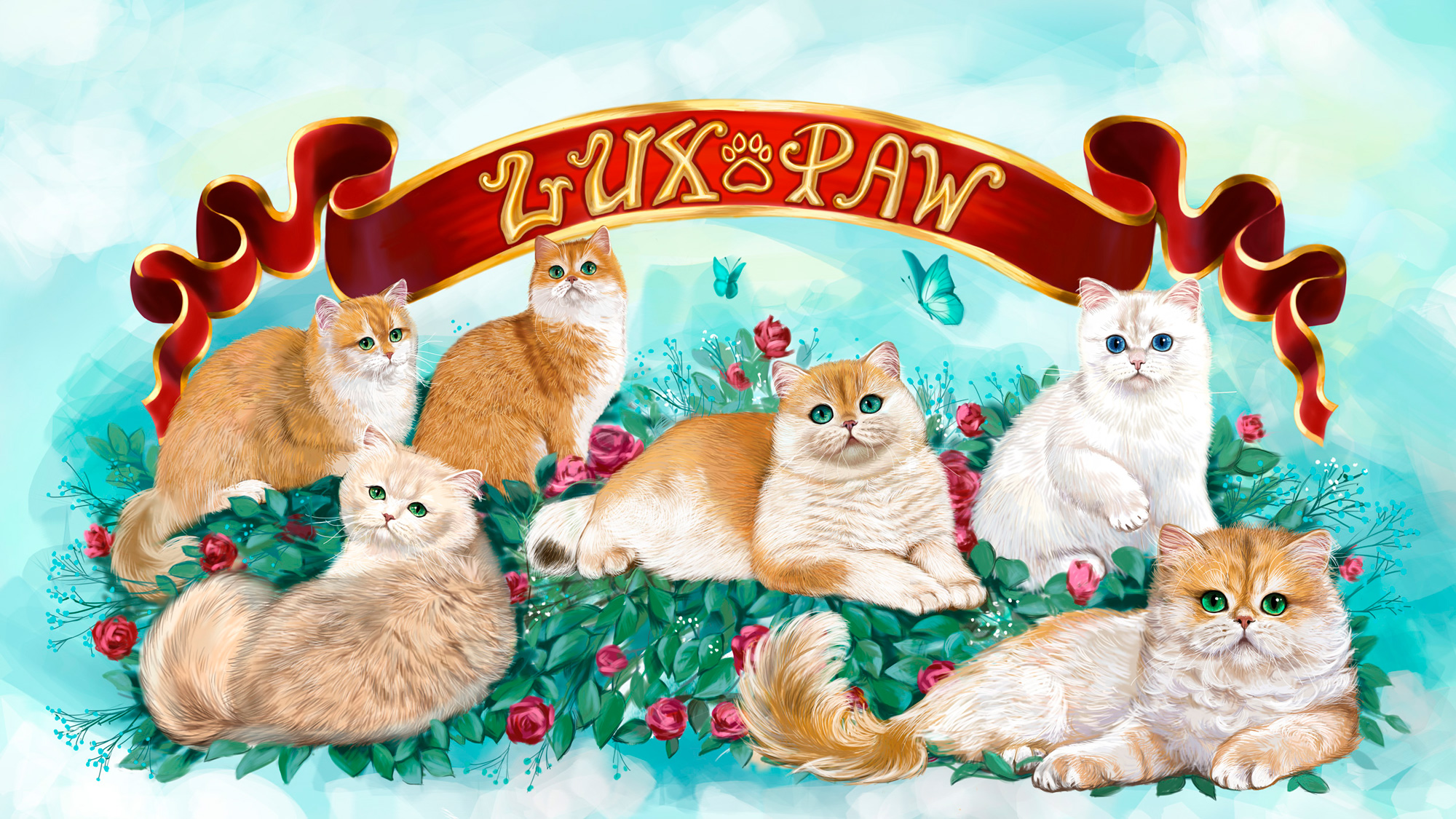 баннер иллюстрация с британскими котами
