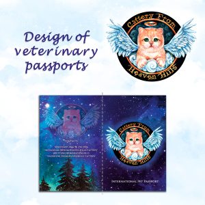 дизайн ветеринарного паспорта та логотипу для розплідника кішок