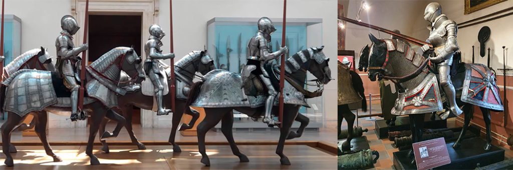 середньовічні лицарі на конях