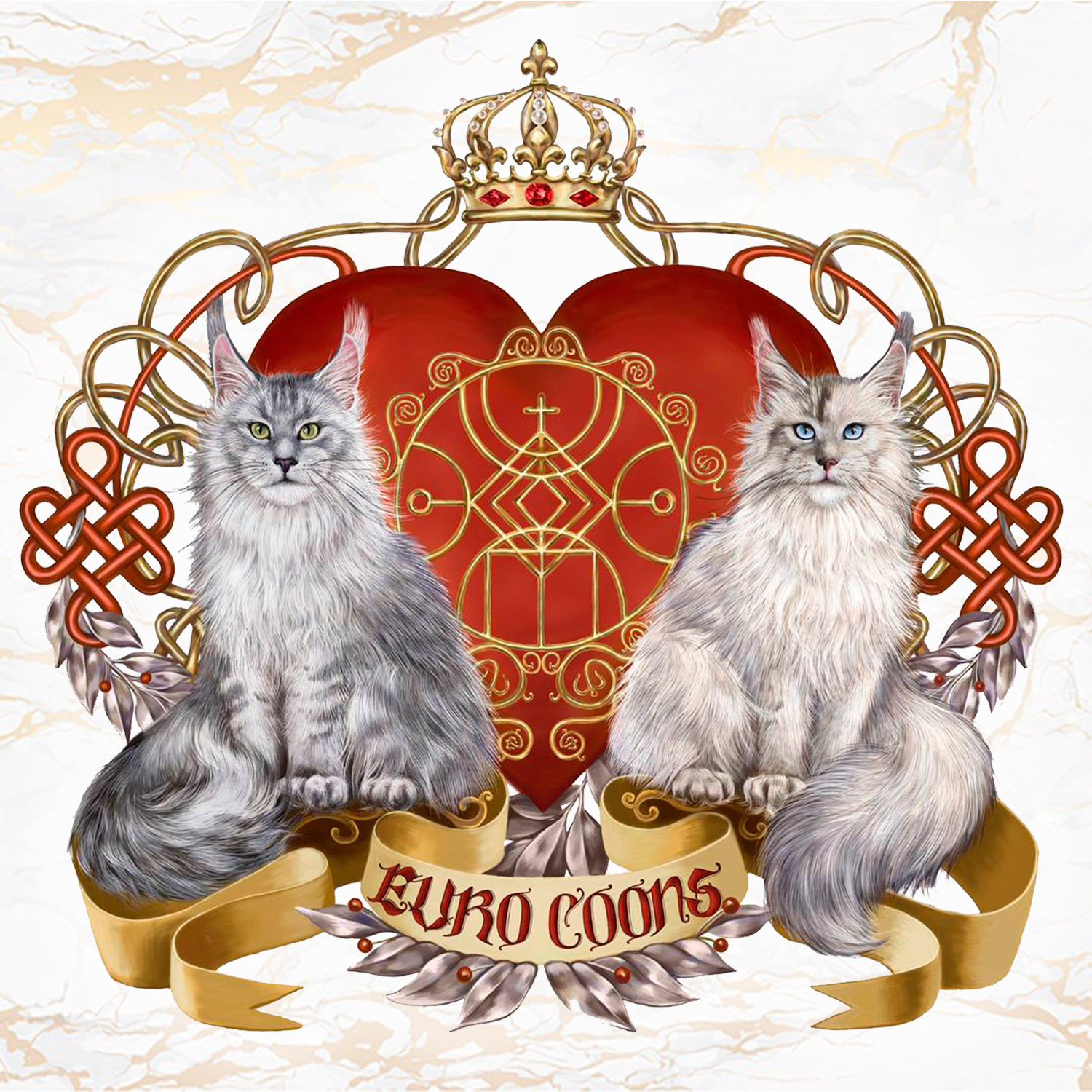 логотип питомника мейнкунов с короной
