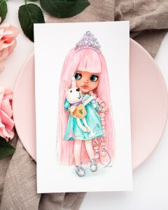 аквареллю малюнок ляльки принцеса блайз