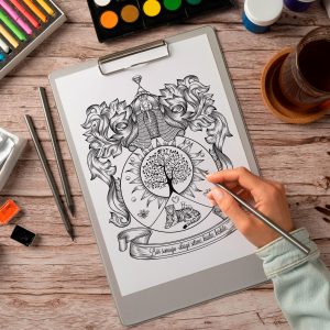 creating unusual coats of arms for the family as a gift