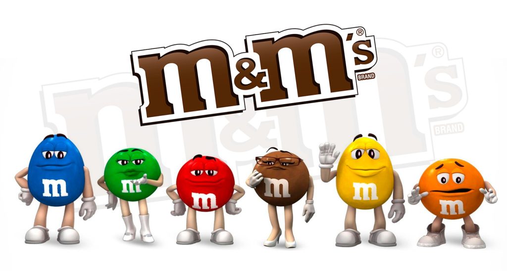 иллюстрация компании м мс с конфетами