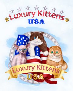 beautiful logo for a pedigreed cattery from the usa