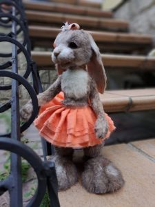 Teddy rabbit ballerina in a tutu - toy for collection