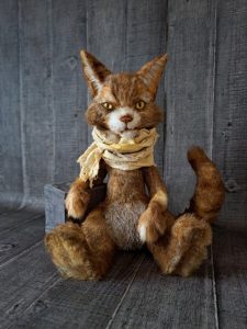 interior movable cat doll in teddy style